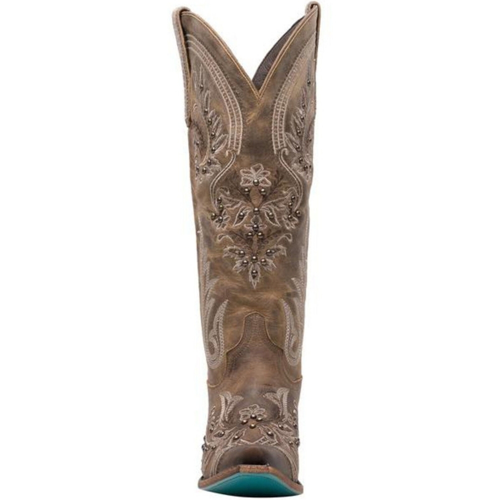 Lane Santorini Women's Embroidered Taupe Western Heeled Boot - Picture 5 of 15